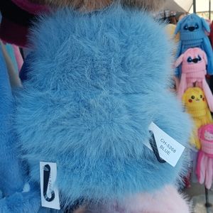 Women's New Luxury Blue  Furry Fashion Bucket Hat
